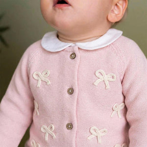 Viverano Pink Organic Cotton Baby Cardigan 