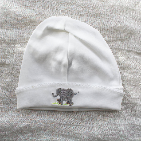 Pima Cotton Beanie with Elephant