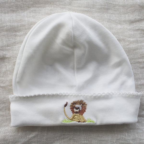 Pima Cotton Beanie with Lion