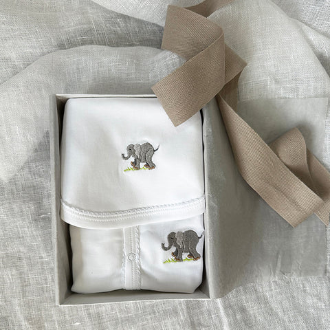newborn baby gift set with onsie- elephant theme