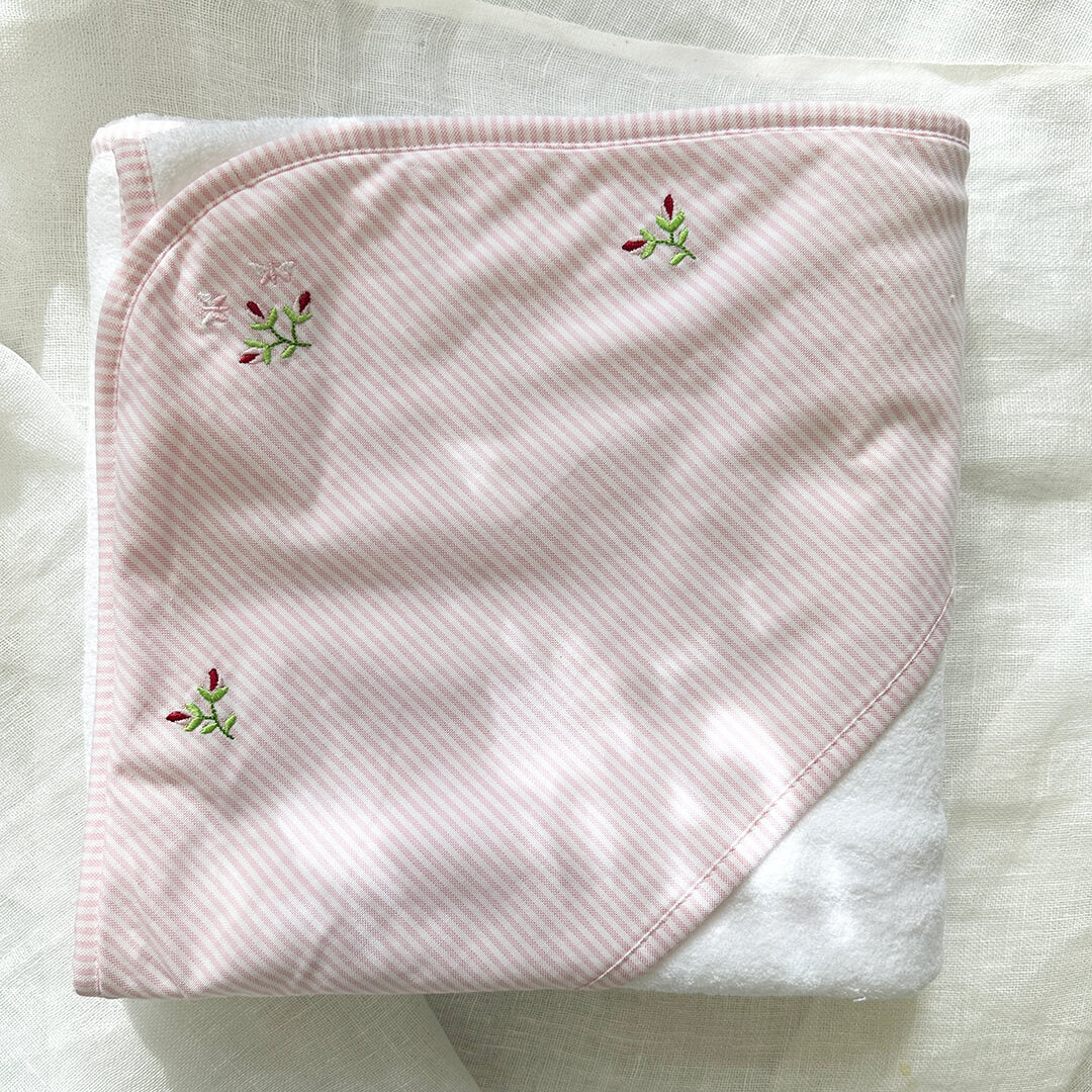 Baby Hooded Towel Rosebud Pink