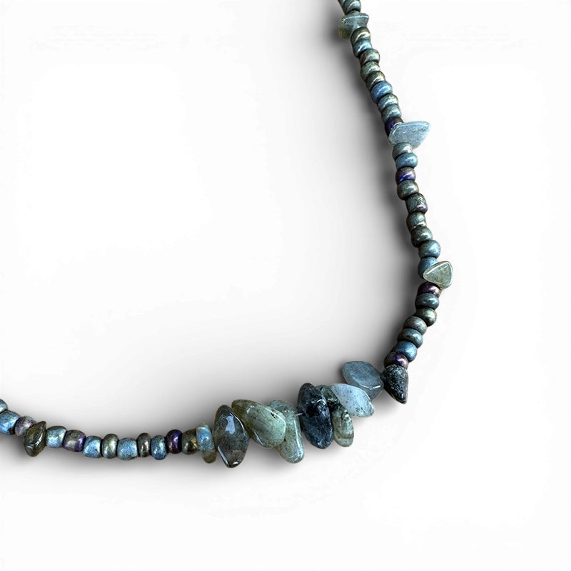 Labradorite Beaded Necklace | Spiritual Awakening & Protection