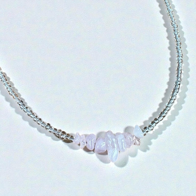 Rose Quartz Beaded Necklace | Heart Stone of Love