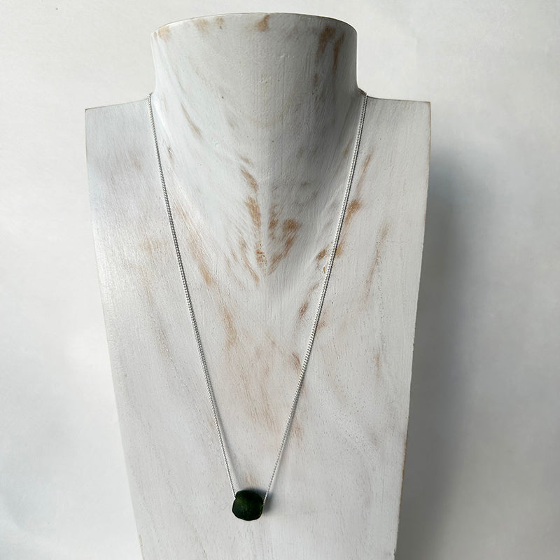 Ghana Recycled Charcoal Seaglass Bead Necklace