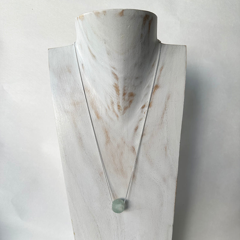 Ghana Recycled Clear Seaglass Bead Necklace