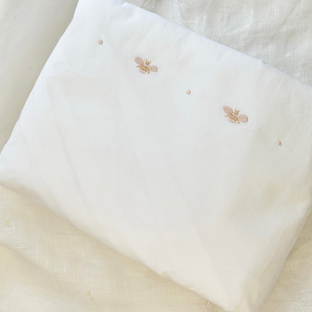 Crib Fitted Sheet Baby Bee Beige