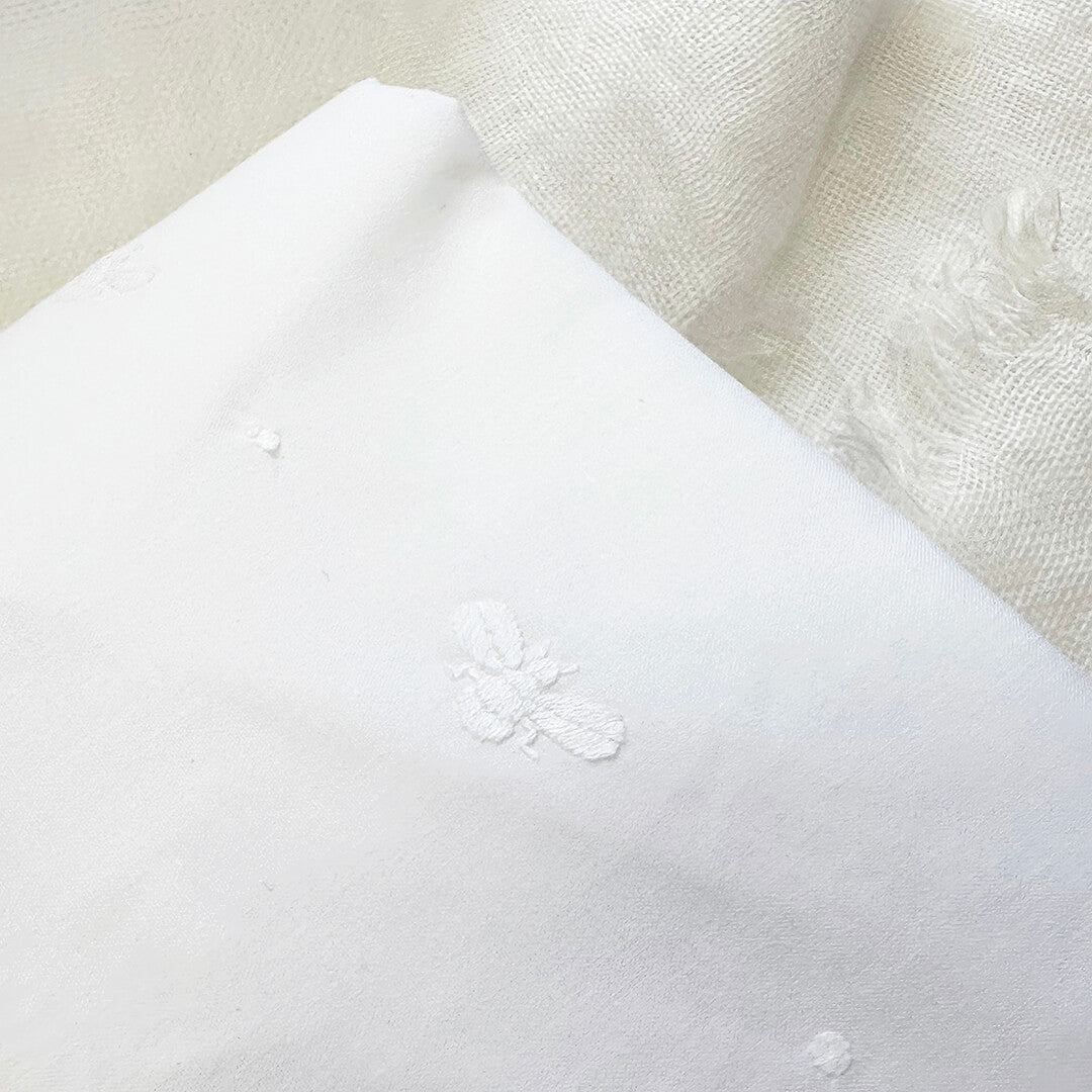 Crib Fitted Sheet Baby Bee White