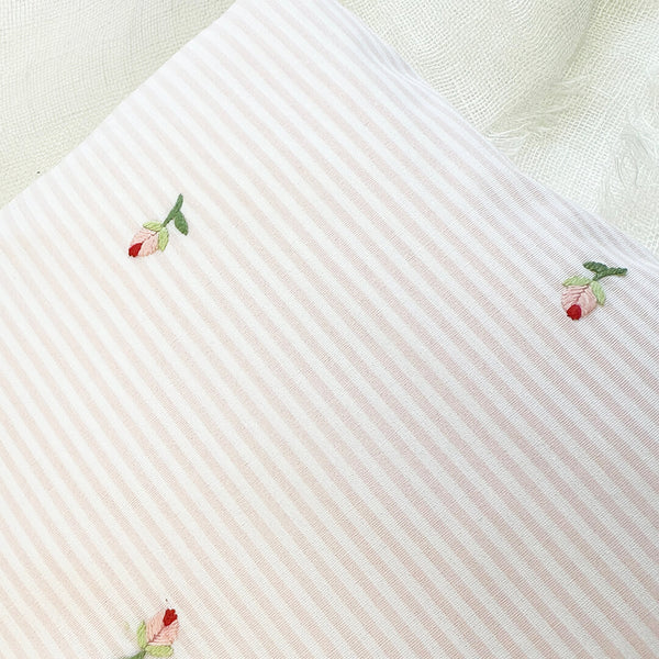 Crib Fitted Sheet Rosebud Pink