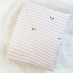 Crib Fitted Sheet Rosebud Pink