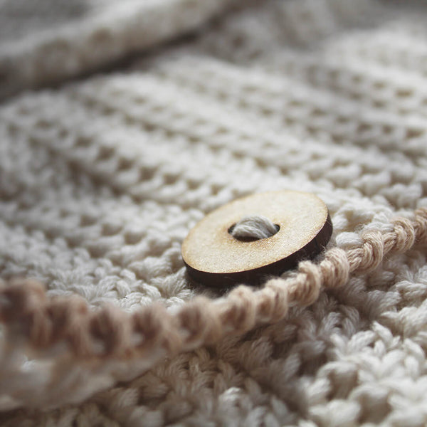 hand crocheted baby cardigan beige