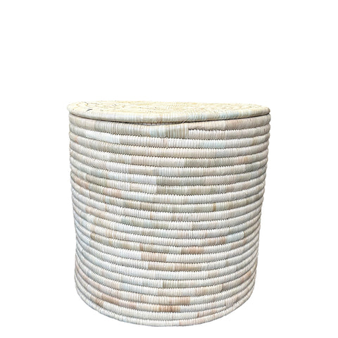 Fine Weave Palm Laundry Baskets with Lid  Large