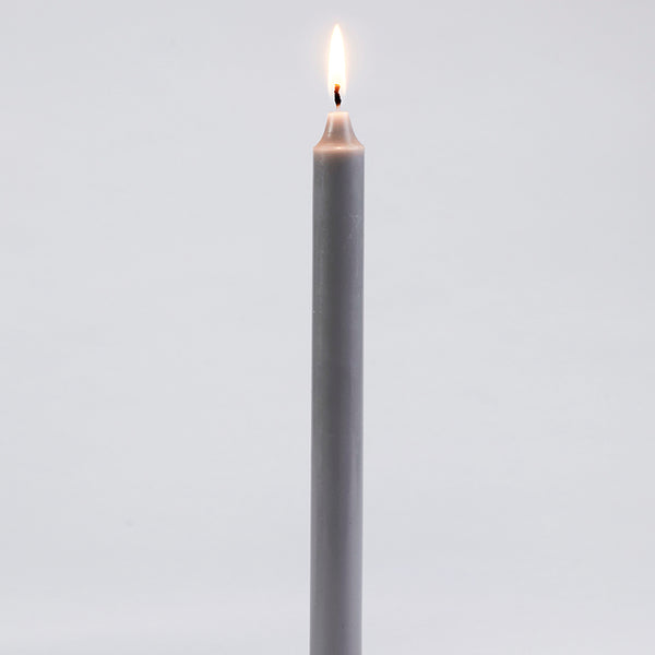 Fragrance Free 10" Taper Candle Grey