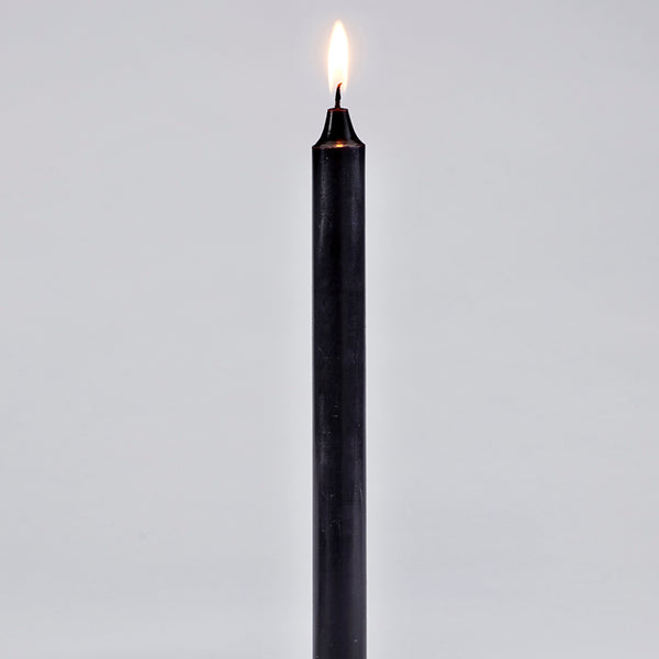 Fragrance Free 10" Taper Candle Black