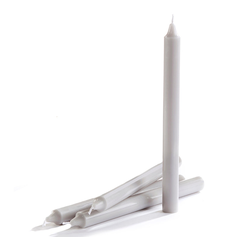 Fragrance Free 10" Taper Candle Grey Set of 2