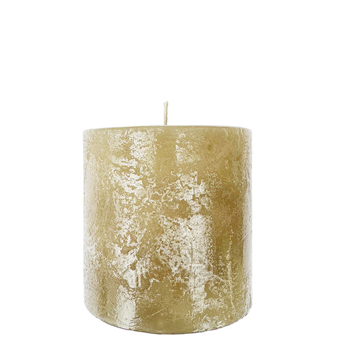 Fragrance Free Rustic Beige Pillar Candle  3" x 3"