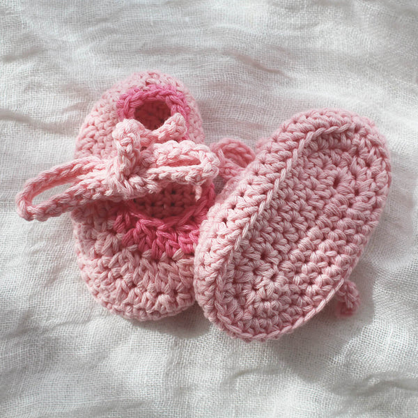 Hand Crocheted Baby Booties Pink