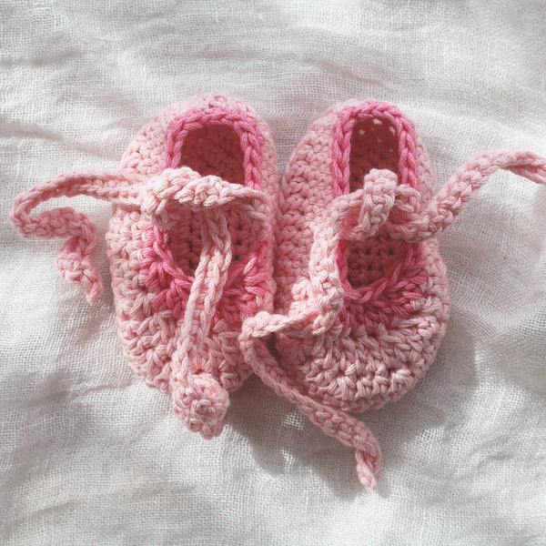 Hand Crocheted Baby Booties Pink