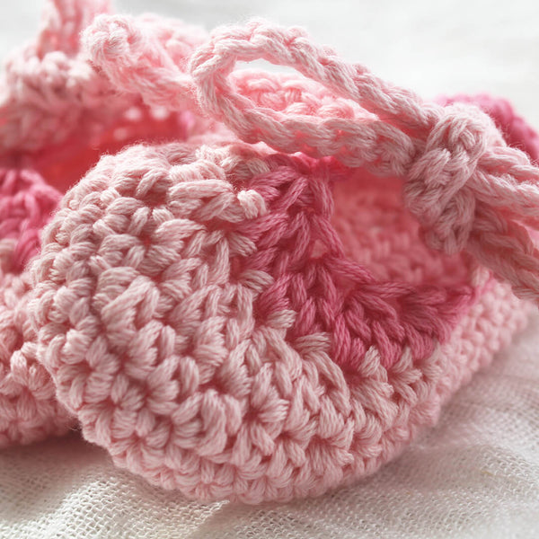 Hand Crocheted Baby Booties Pink