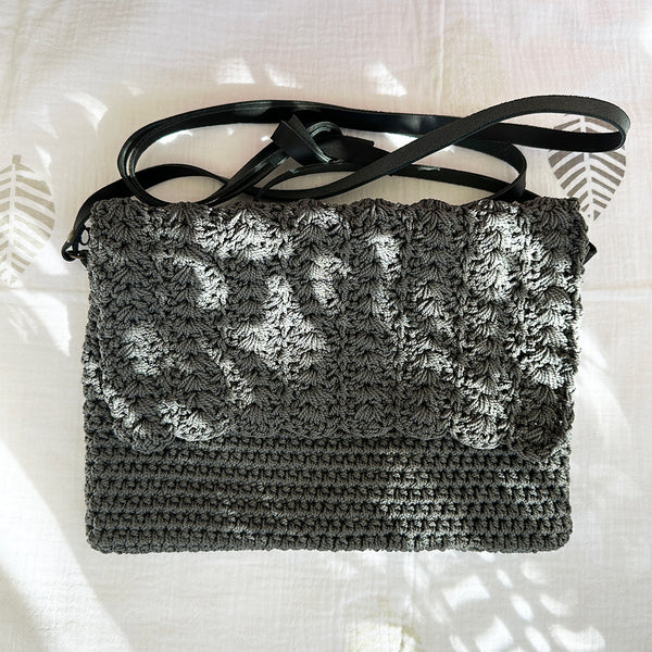 Hand Crochet Franschhoek Handbag Dark Grey