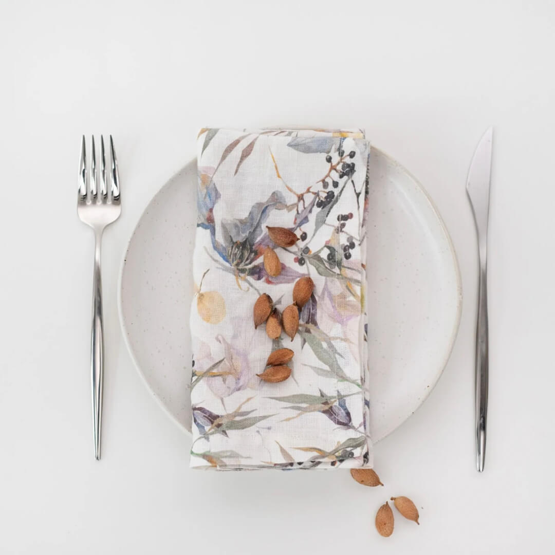 Linen Tales Stone Washed Napkins Meadow White