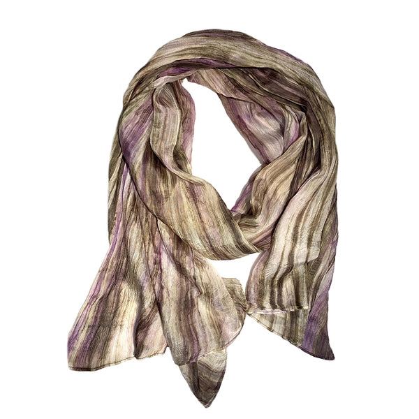 Lua Olive and Lavender Watercolor Silk Scarf