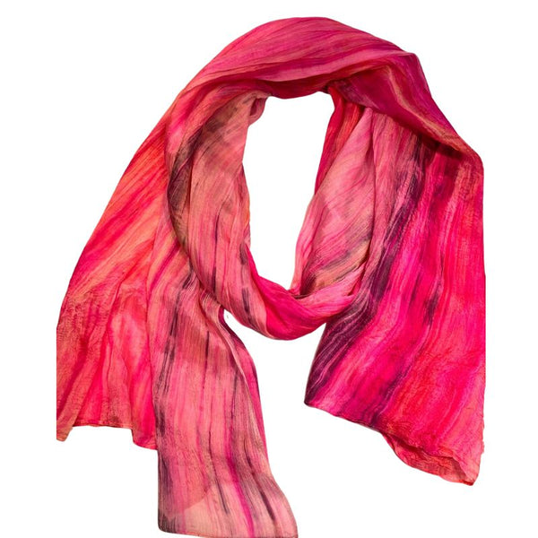 Lua Fuchsia Watercolor Silk Scarf