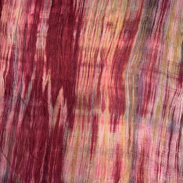 Lua Raspberry Watercolor Silk Scarf