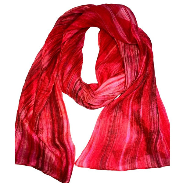 Lua Red Hibiscus Watercolor Silk Scarf