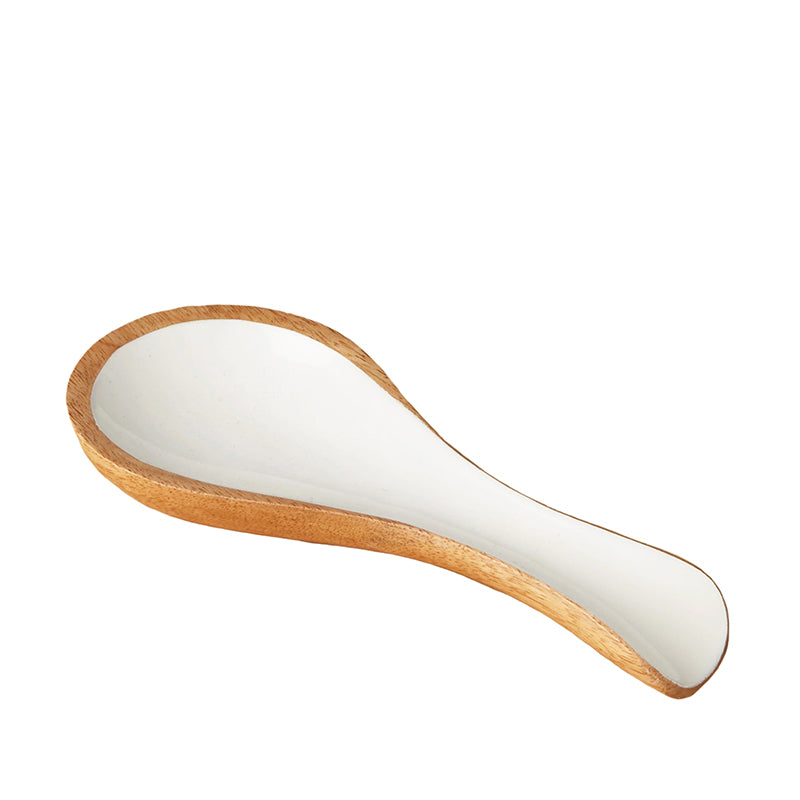 Mango Wood and Enamel Spoon Rest