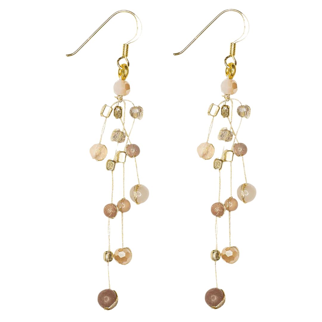 Marquet Fair Trade Beaded Earrings Seashell 