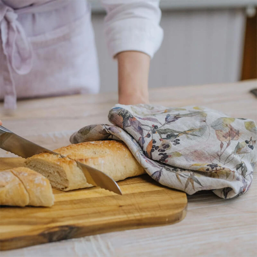 Meadow Stone Washed Linen Kitchen Towel