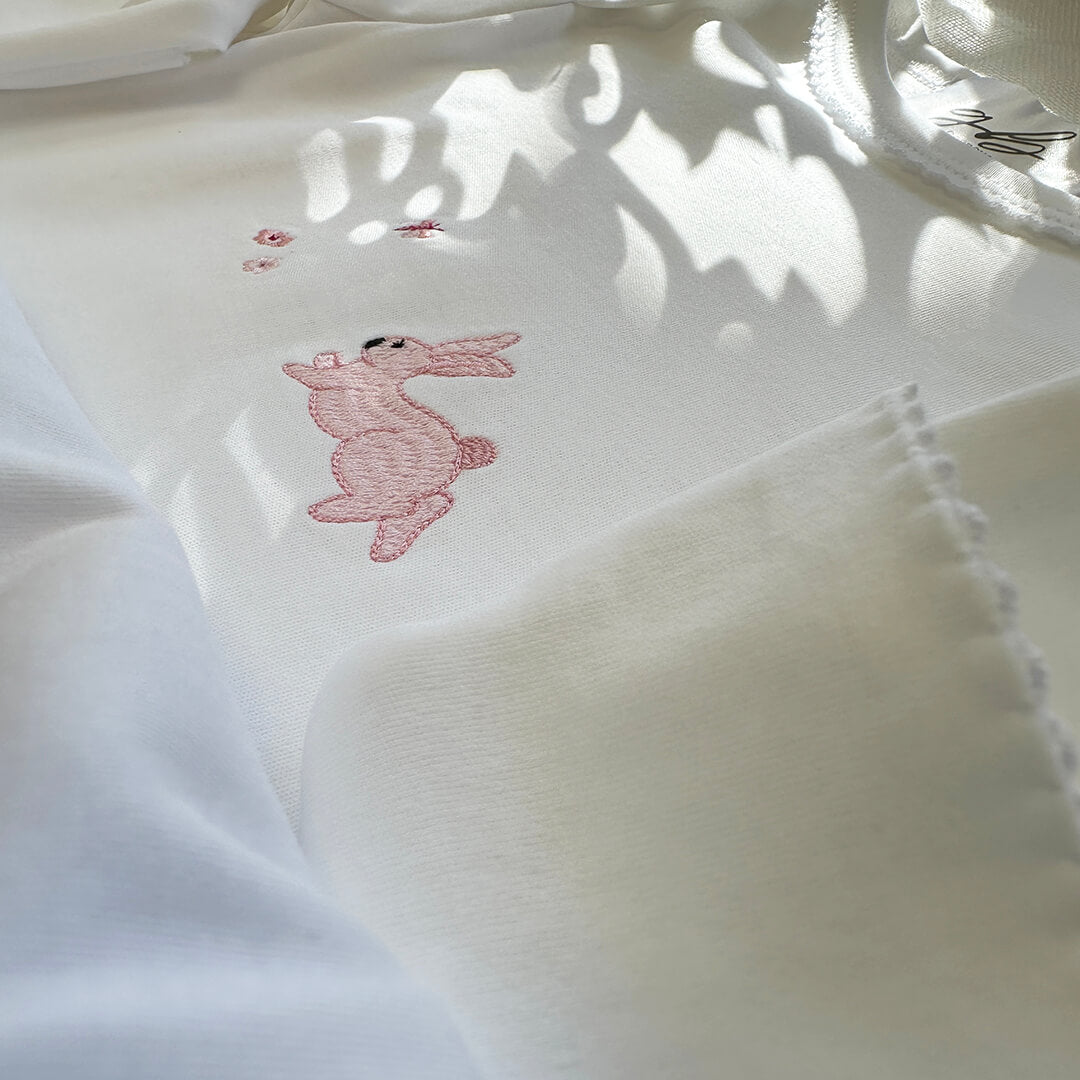 Newborn Sleepsack With Pink Bunny