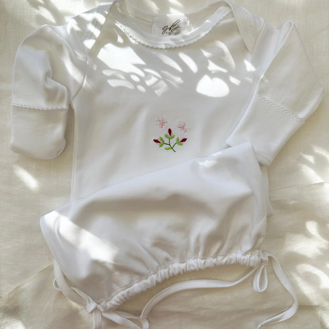 Pima Cotton Newborn Sleepsack With Rosebuds