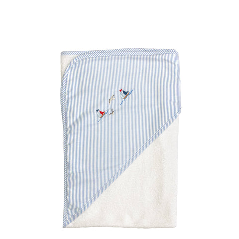 Baby Hooded Towel with Sail Boats