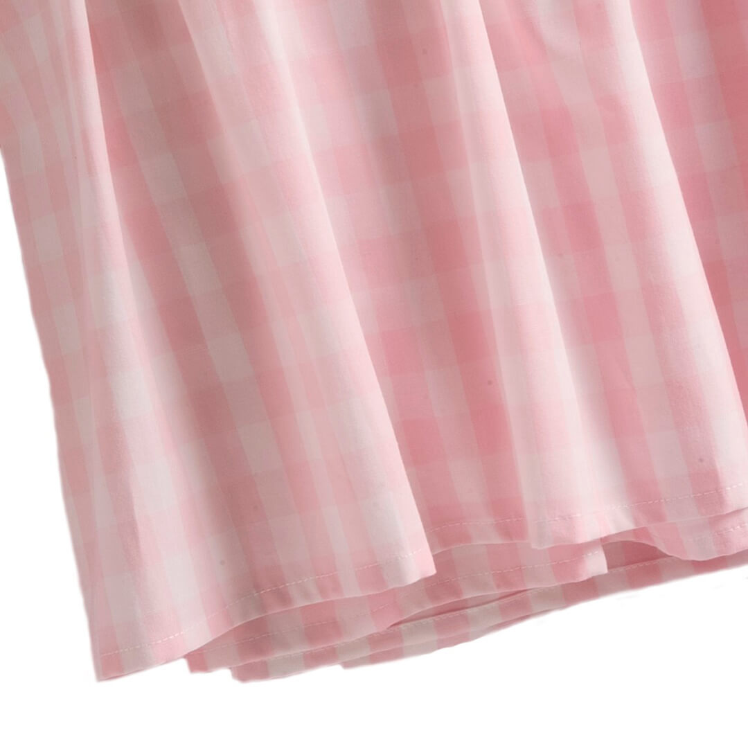 Crib Bed Skirt With Pink Check