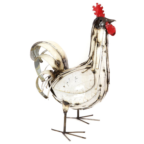 recycled metal rooster