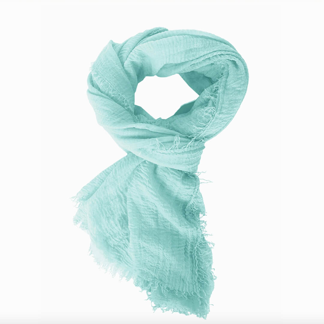 Rubyzaar Lightweight Organic Cotton Shawl - Seafoam
