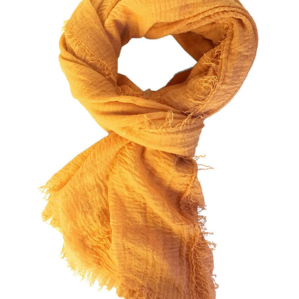 Rubyzaar Lightweight Organic Cotton Shawl - Burnt Orange 