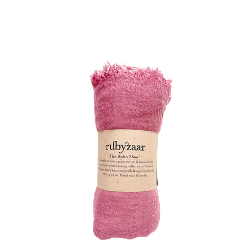 Rubyzaar Lightweight Organic Cotton Shawl -  Dusty Rose