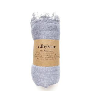 Rubyzaar Lightweight Organic Cotton Shawl-Light Grey