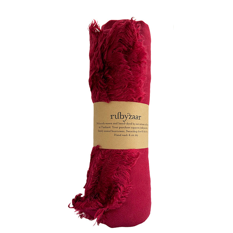 Rubyzaar Pashmina Shawl - Burgundy