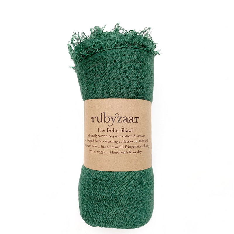 Rubyzaar Lightweight Organic Cotton Shawl - Spruce