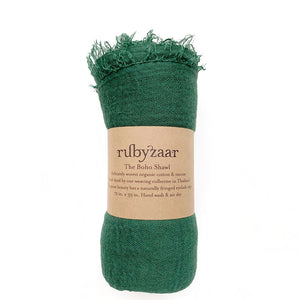 rubyzaar lightweight organic cotton shawl - spruce