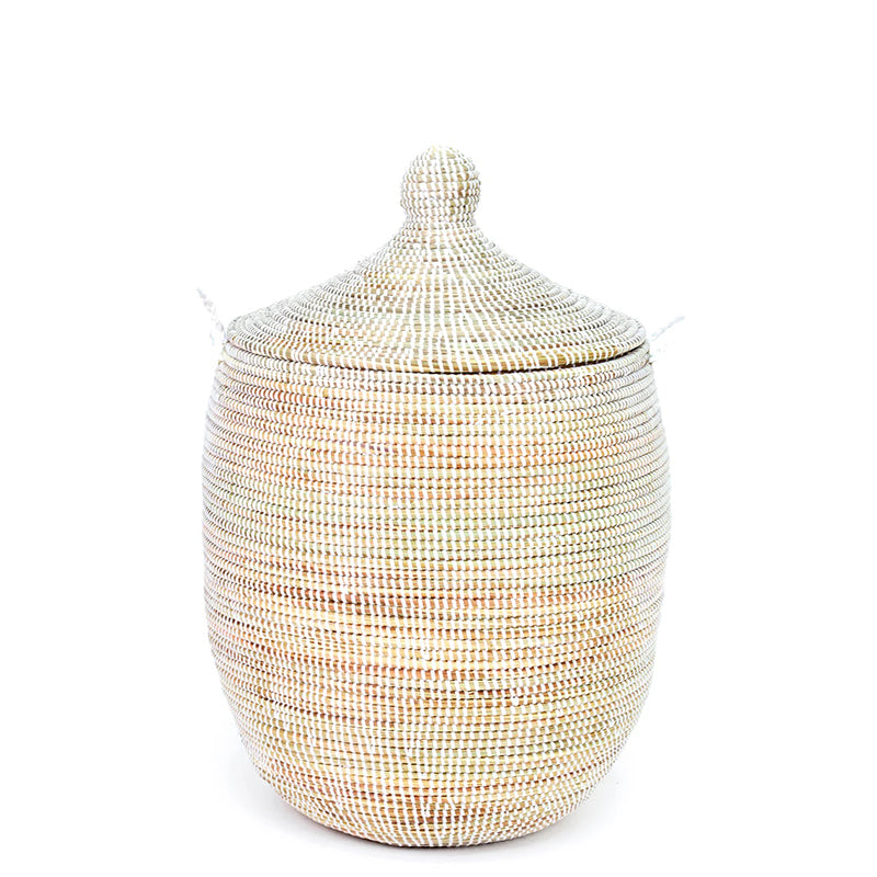 Senegalese Hamper Large Lidded White