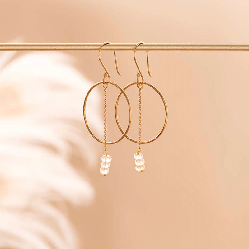 Talent Rose Quartz Gold Plated Earrings