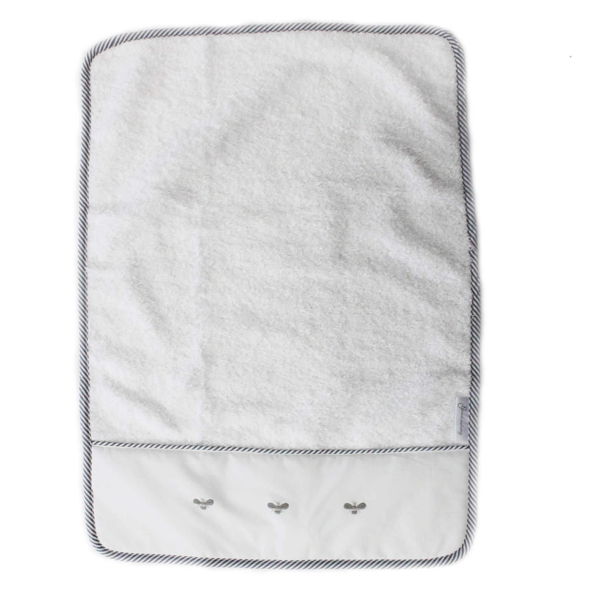 Baby Terry Burp Cloth Baby Bee Grey