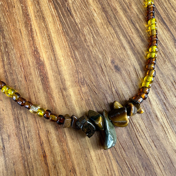 Beaded Tiger's Eye Necklace