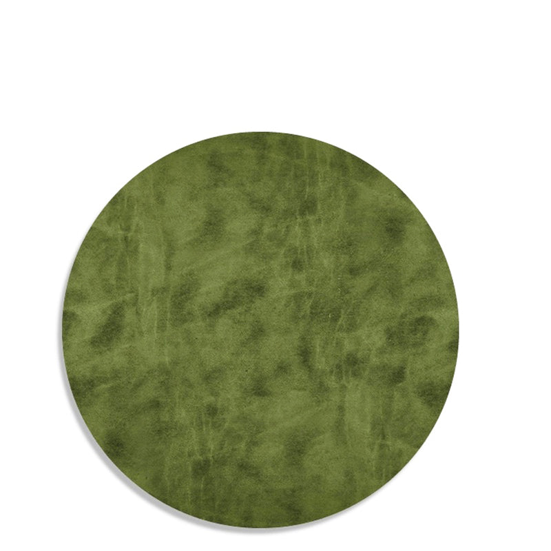  Via Deco Vegan Leather Round Placemats Green