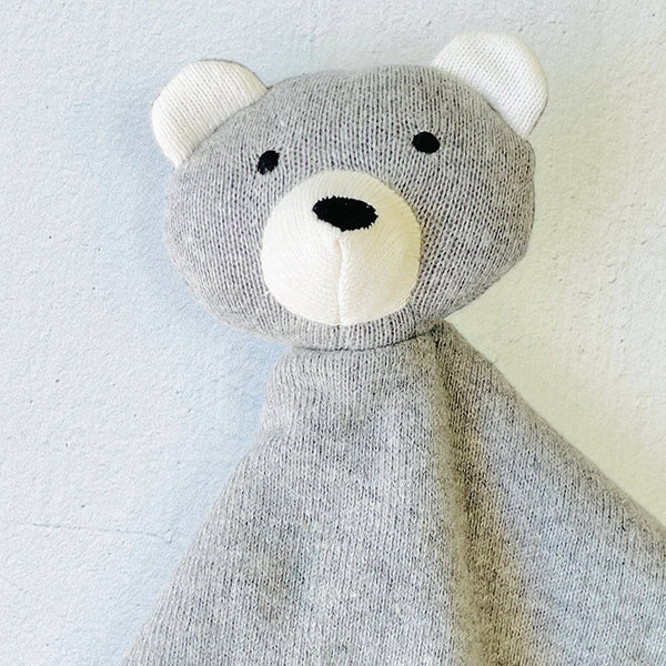Viverano Organic Knitted Teddy Bear Lovey Grey