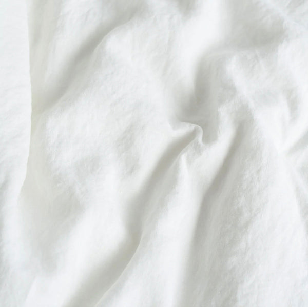 White Stone Washed Linen Duvet Cover Set